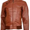 mens-hooded-blue-faux-leather-bomber-jacket