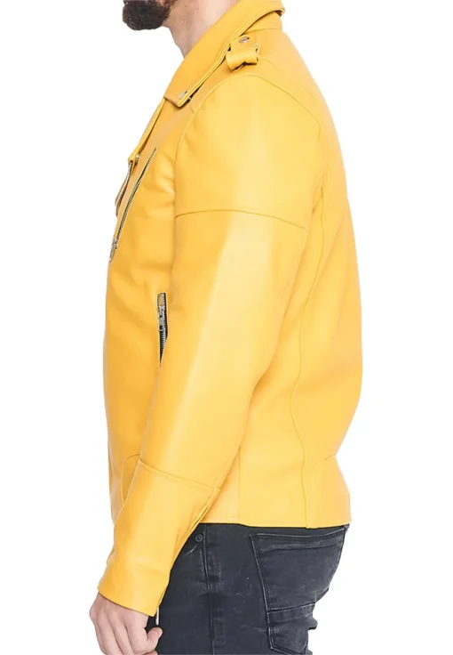 mens-inferno-yellow-faux-leather-biker-jacket