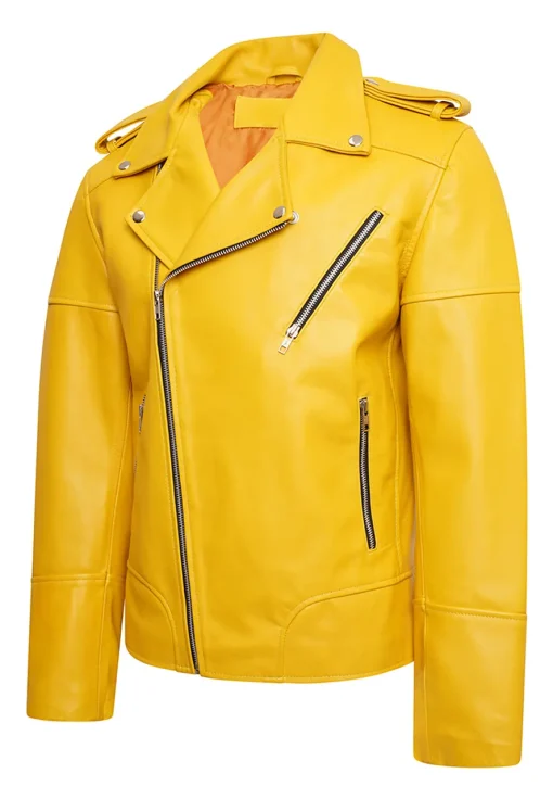mens-inferno-yellow-faux-leather-biker-jacket