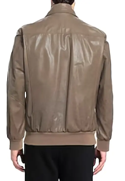 mens-khaki-faux-leather-bomber-jacket