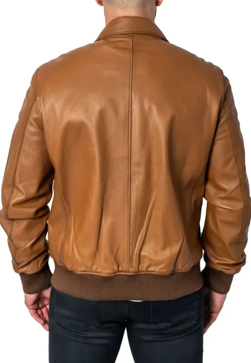 mens-long-sleeve-brown-faux-leather-bomber-jacket
