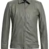 mens-military-green-faux-leather-biker-jacket