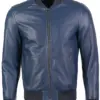 mens-navy-blue-bomber-faux-leather-jacket