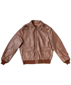 mens-plain-brown-faux-leather-bomber-jacket