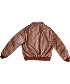 mens-plain-brown-faux-leather-bomber-jacket