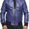 mens-purple-faux-leather-bomber-jacket