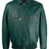 mens-ribbed-green-faux-leather-bomber-jacket