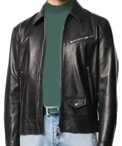 mens-shirt-collar-black-faux-leather-moto-biker-jacket
