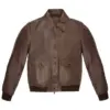 mens-shirt-collar-brown-bomber-faux-leather-jacket