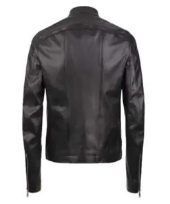 mens-simple-black-faux-leather-biker-jacket