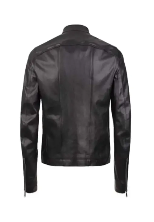 mens-simple-black-faux-leather-biker-jacket