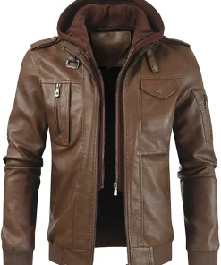 mens-slim-fit-brown-faux-leather-bomber-jacket-with-removable-hood