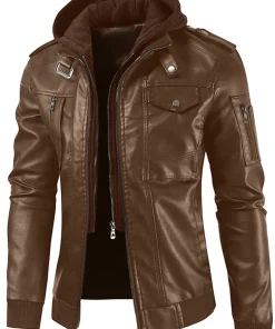 mens-slim-fit-brown-faux-leather-bomber-jacket-with-removable-hood