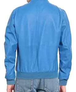 mens-solid-blue-faux-leather-bomber-jacket