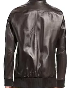 mens-solid-dark-brown-faux-leather-bomber-jacket
