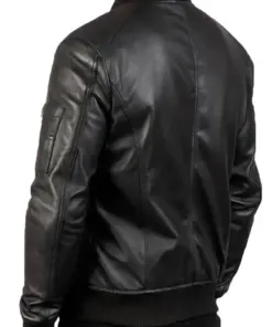 mens-stylish-black-faux-leather-bomber-jacket