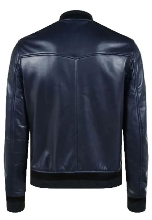 mens-trendy-navy-blue-faux-leather-bomber-jacket