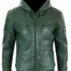 mens-vintage-green-hooded-faux-leather-bomber-jacket