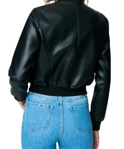 womens-black-bomber-faux-leather-jacket