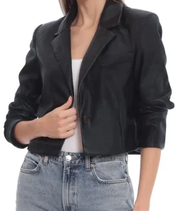 womens-black-faux-leather-cropped-blazer