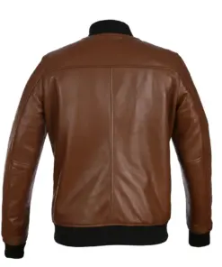 womens-brown-bomber-faux-leather-jacket