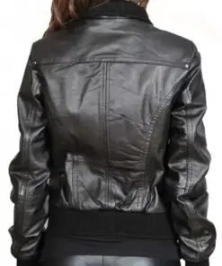 womens-casual-black-faux-leather-bomber-jacket
