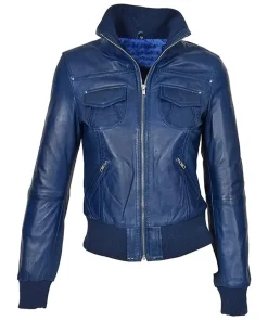 womens-classic-biker-navy-faux-leather-bomber-jacket