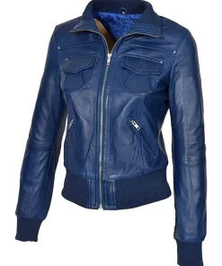 womens-classic-biker-navy-faux-leather-bomber-jacket