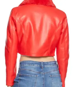 womens-red-faux-leather-fur-collar-moto-jacket
