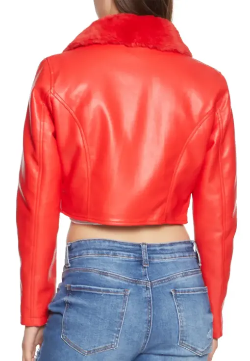 womens-red-faux-leather-fur-collar-moto-jacket