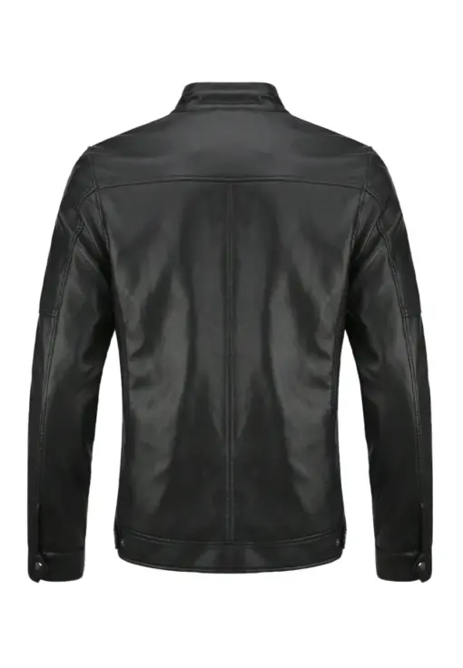 mens-casual-zip-up-black-faux-leather-jacket
