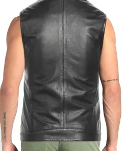 mens-biker-black-faux-leather-vest
