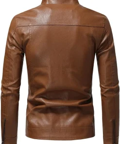 mens-biker-retro-brown-faux-leather-jacket