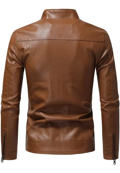 mens-biker-retro-brown-faux-leather-jacket