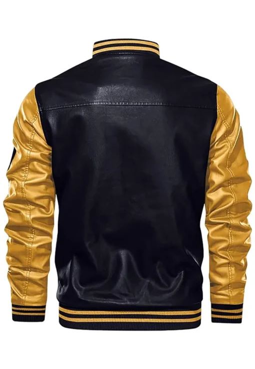 mens-black-and-yellow-faux-leather-varsity-bomber-jacket