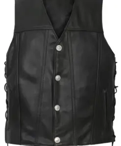 mens-black-biker-faux-leather-snap-vest