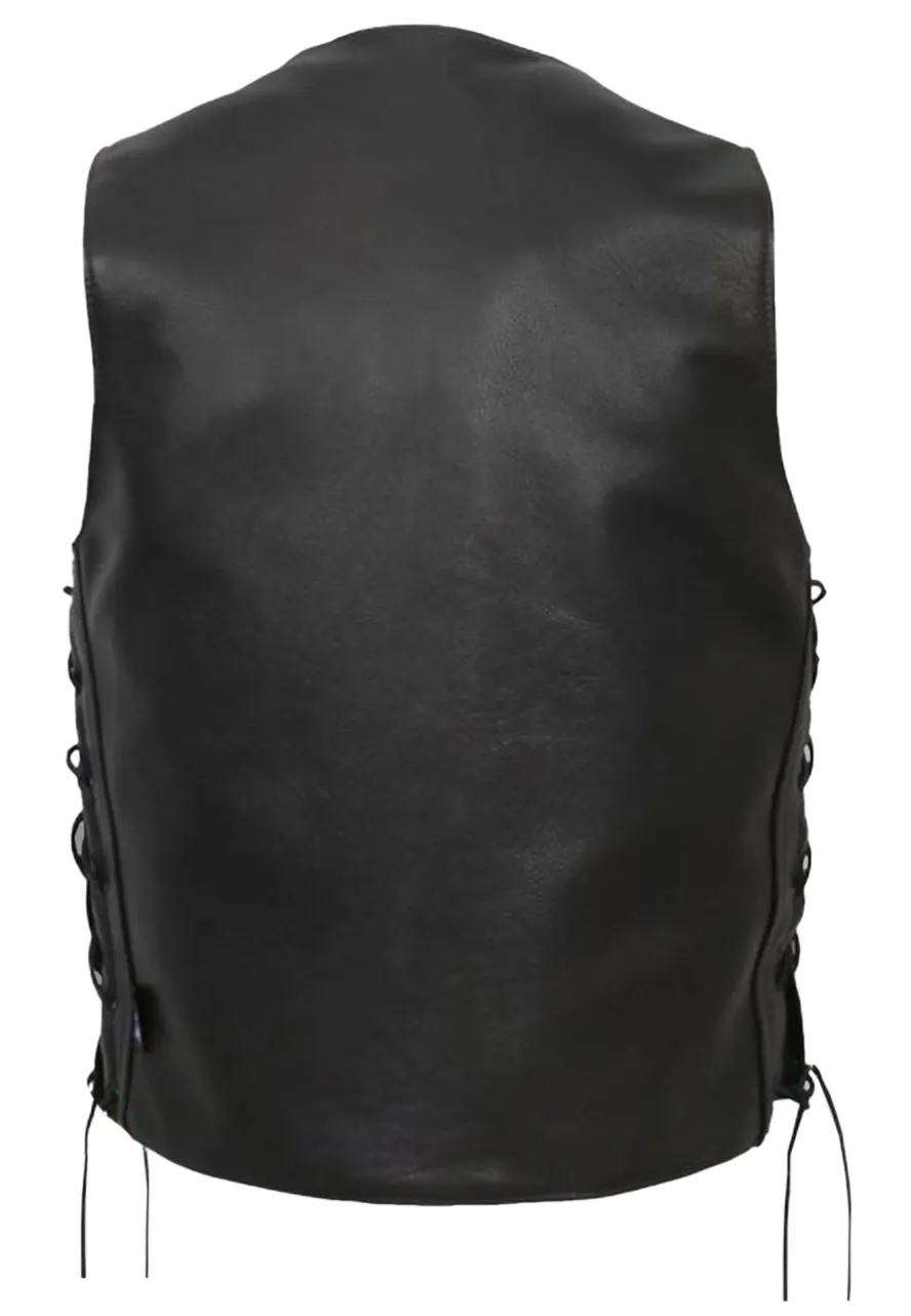 Men's Black Biker Faux Leather Snap Vest 2 mens-black-biker-faux-leather-snap-vest