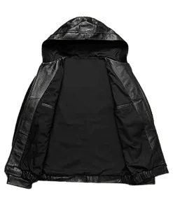 mens-black-faux-leather-hoodie-jacket