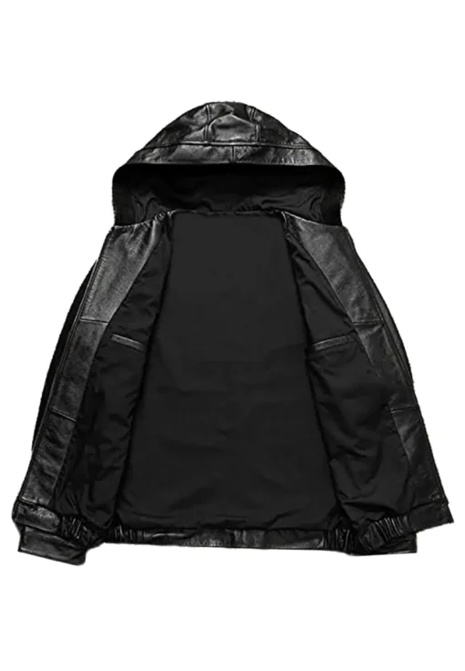 mens-black-faux-leather-hoodie-jacket