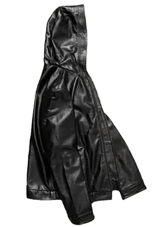 mens-black-faux-leather-hoodie-jacket
