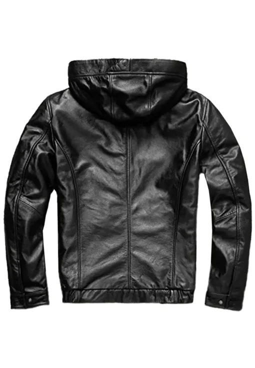 mens-black-faux-leather-hoodie-jacket