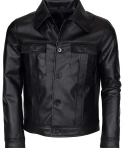 mens-black-faux-leather-jacket-with-shirt-collar
