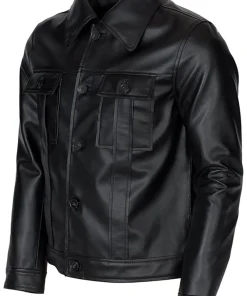 mens-black-faux-leather-jacket-with-shirt-collar