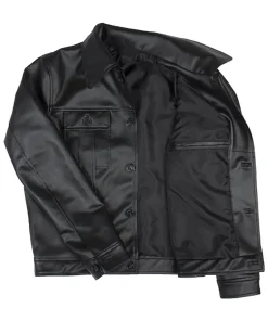 mens-black-faux-leather-jacket-with-shirt-collar