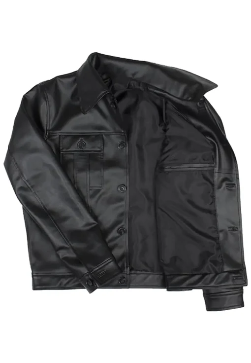 mens-black-faux-leather-jacket-with-shirt-collar