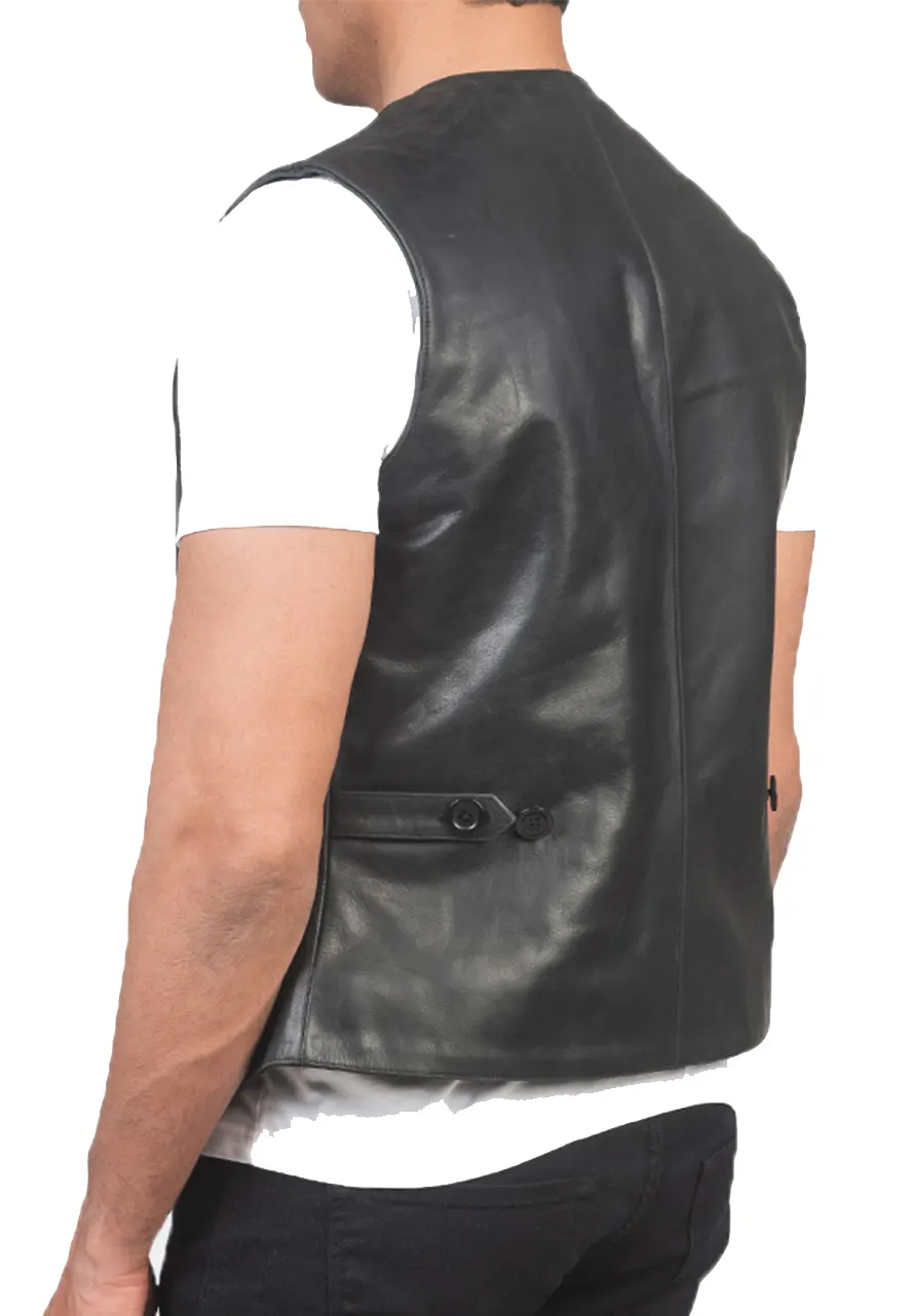 Men's Black Faux Leather Vest 2 mens-black-faux-leather-vest