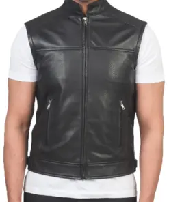 mens-black-motorcycle-faux-leather-vest