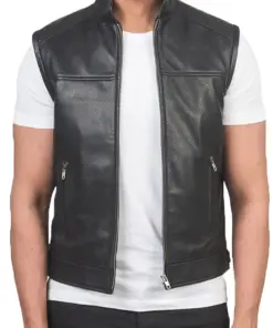 mens-black-motorcycle-faux-leather-vest