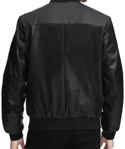 mens-brioni-black-faux-leather-bomber-jacket