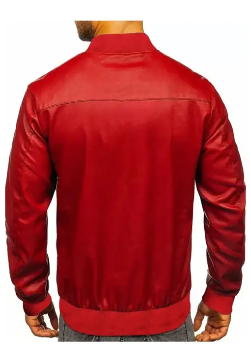 mens-brioni-red-faux-leather-bomber-jacket